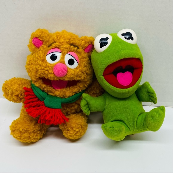 Muppet Babies Vintage Kermit & Fozzie Plush McDonalds 1987 Henson Associates Toy - Picture 1 of 12